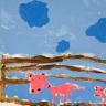 Piggies (acrylic on canvas)